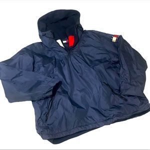 Vintage Y2K fleece lined windbreaker pullover half zip 90s Tommy Jeans